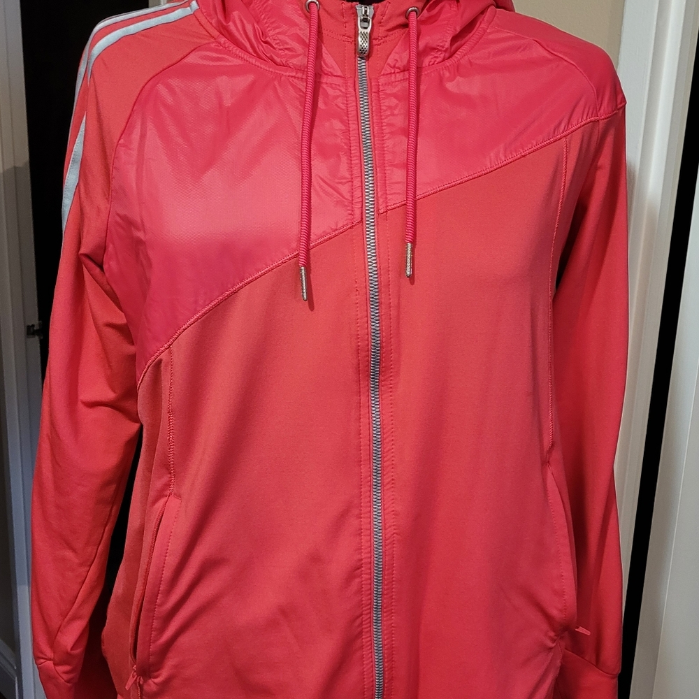 ADIDAS Pink Athletic jacketw/hood XL